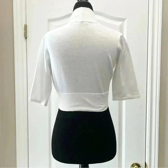 Ricki’s Cropped Cardigan Bolero Shrug Open Front Fitted  Y2K White Size XS - Picture 8 of 9